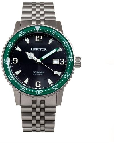 Heritor Dominic Bracelet Watch With Date - Metallic