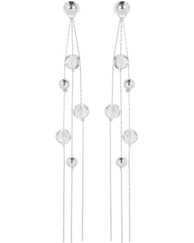 Classicharms Frostlily Azeztulite Crystal & Bead Drop Earrings - White