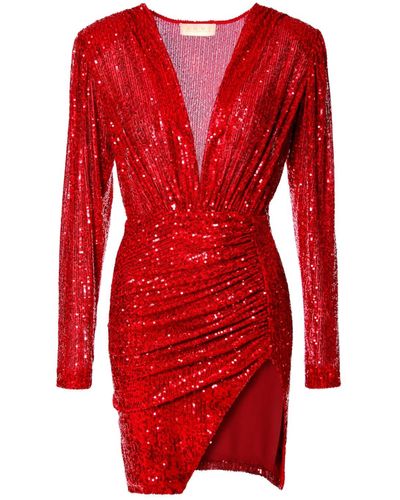 AGGI Lilou Brilliant Ryby Sequin Mini Dress - Red