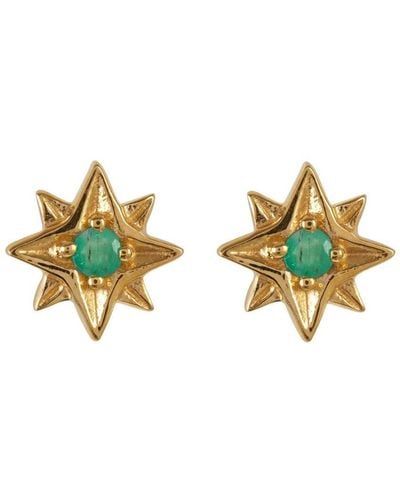 Charlotte's Web Jewellery Guiding North Star Vermeil Stud Earrings - Metallic