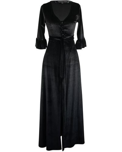 Jennafer Grace Black Velvet Dressing Gown