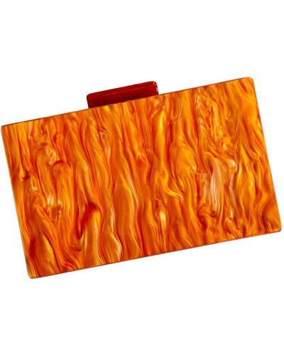 CLOSET REHAB Acrylic Party Box Purse In Blaze - Orange