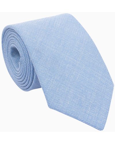 LE COLONEL Arctic Italian Wool Tie - Blue