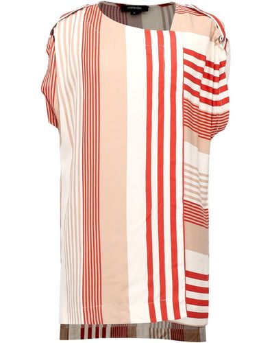 Smart and Joy Long Stripe Print Game Top - Red