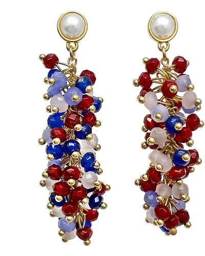 Farra Fruity Colorful Gemstone Earrings - Red