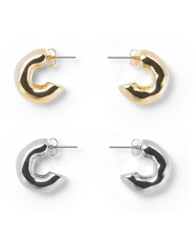 Undefined Jewelry Bold Semi Hoop Earrings - Metallic