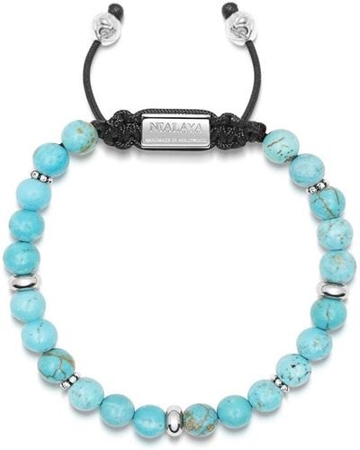 Nialaya Beaded Bracelet With Turquoise And Silver - Blue