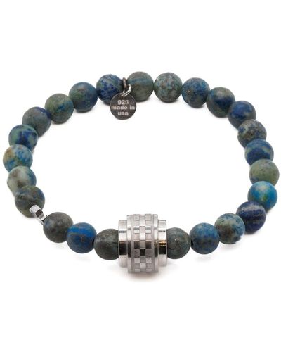 Ebru Jewelry Azurite Stone Amor Beaded Bracelet - Blue