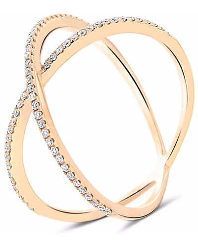 Cosanuova Dainty X Diamond Ring 18k - Metallic