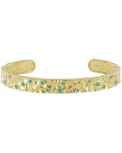 Wolf and Zephyr Sacred Turquoise Constellation Cuff In Vermeil - Yellow