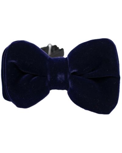 DAVID WEJ Velvet Pretied Bow Tie – Navy - Blue