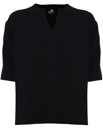 Monique Store Bohemian V Neck Model Linen Shirt - Black