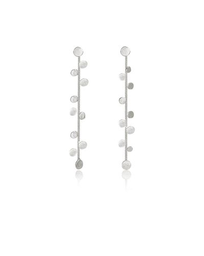 Lily Flo Jewellery Cluster Of Stars Long Drop Earrings - White