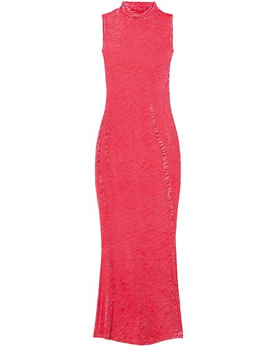 Amy Lynn Lana Fitted High Neck Dress - Red