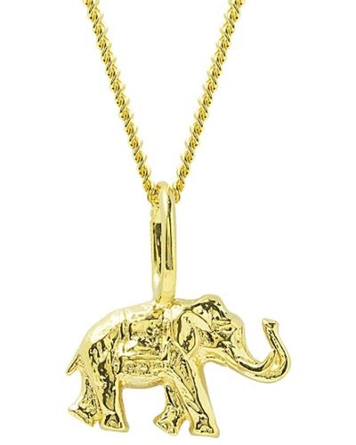 Katie Mullally Elephant Yellow Plated Necklace - Metallic