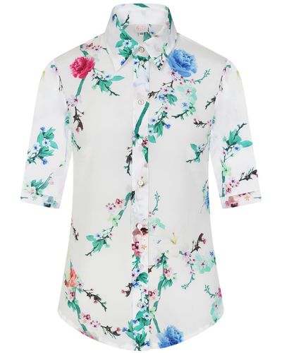 Sophie Cameron Davies Cherry Blossom Silk Shirt - White