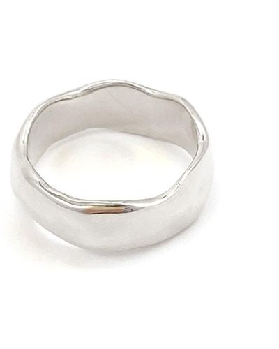 Biko Jewellery Wavi Ring Thick - White