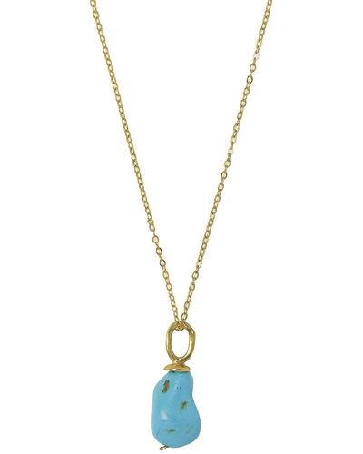 Ottoman Hands Ava Turquoise Pendant Necklace - Blue