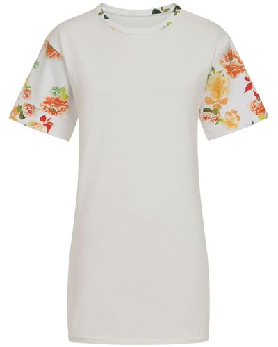 Sophie Cameron Davies Cream Floral Cotton T-shirt Dress - Multicolor