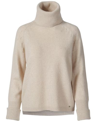 tirillm Neutrals "cosy" Chunky Turtle Neck Pullover- Melange - Natural