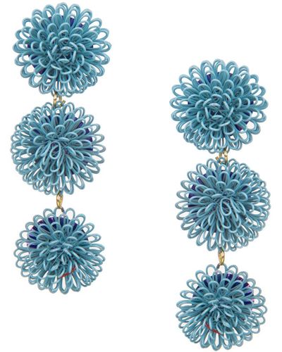 Pats Jewelry Pompom Earrings - Blue