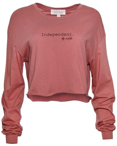 ADIBA Independent Mauve Cropped Tee - Red