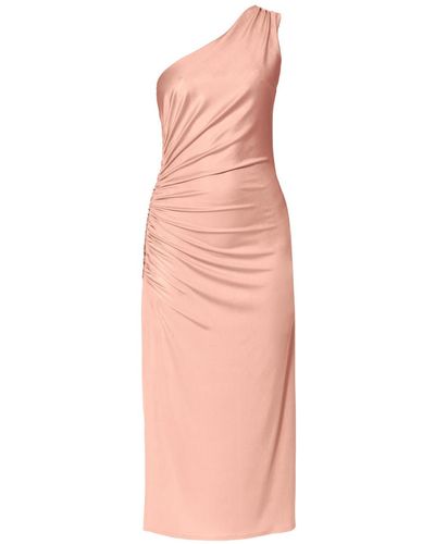 AGGI Clara Cameo Rose Asymmetric Midi Dress - Pink