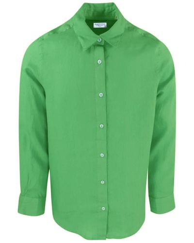 Haris Cotton Linen Basic Long-sleeved Shirt-avocado - Green