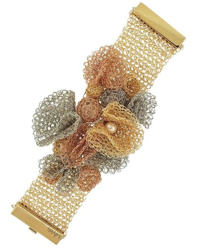 Lavish by Tricia Milaneze Trio Gold Mix Reef Maxi Handmade Crochet Bracelet - Metallic