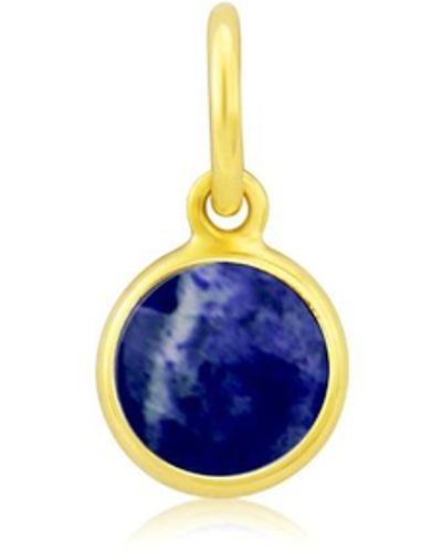 Auree Bali 9ct Gold & Lapis Lazuli September Birthstone Pendant - Blue