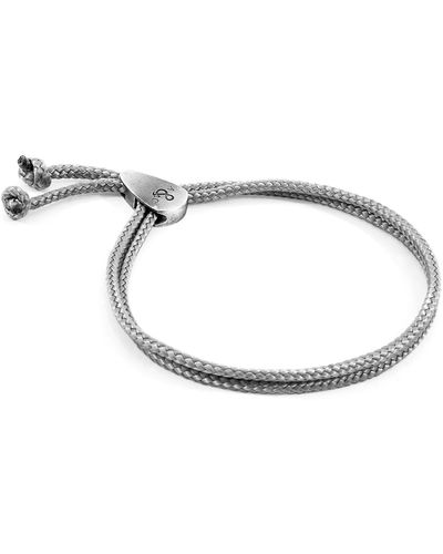 Anchor and Crew Classic Gray Pembroke Silver & Rope Bracelet - Metallic