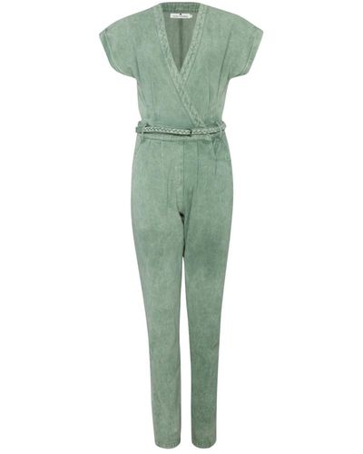 STATE OF GEORGIA Jane Says Stone Washed Jumpsuit Sage - Green