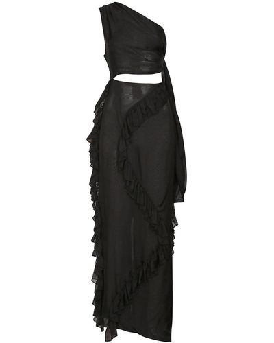 Sunday Archives Cher Silk Long Dress - Black