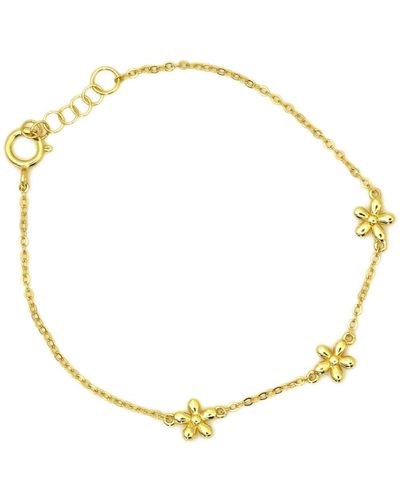 VicStoneNYC Fine Jewelry Dainty Flower Bracelet - Metallic