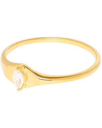 Mabe&A Marquise Signet Ring - Metallic