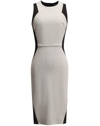 Smart and Joy Bi-color Block Bodycon Short Dress - Gray