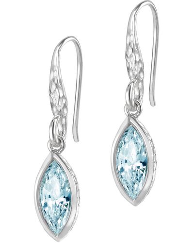 Dower & Hall Marquise Blue Topaz Array Drop Earrings