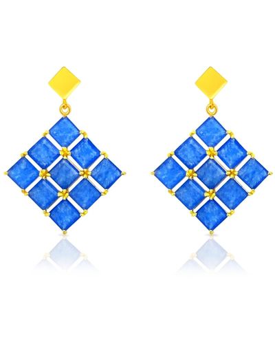 GEM BAZAAR Diamond Earrings - Blue