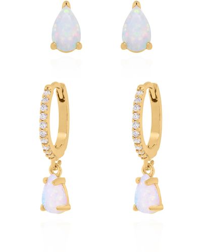 Luna Charles Opal Earring Gift Set - Metallic