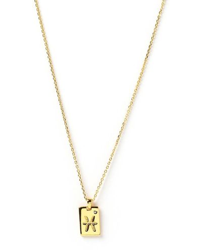 ARMS OF EVE Pisces Zodiac Tag Necklace - Metallic
