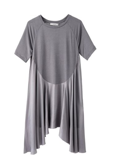 Voya Maia Silk Short Dress - Grey