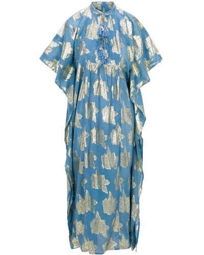 Meghan Fabulous Palm Springs Sparkle Caftan Maxi Dress - Blue