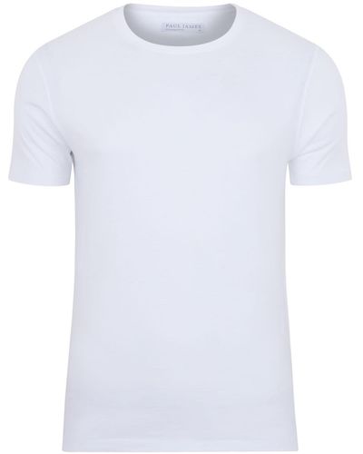 Paul James Knitwear S Heavyweight Charles Fitted Supima Cotton T-shirt - White