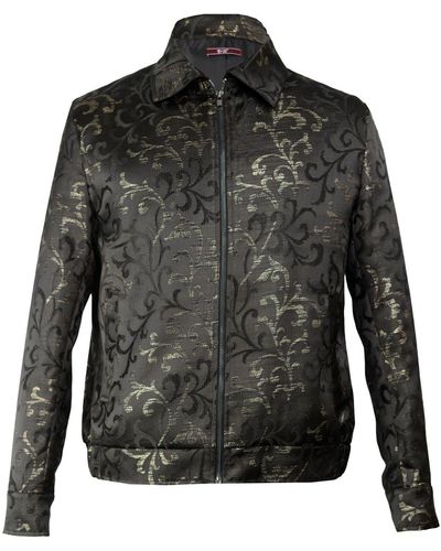 DAVID WEJ Kensington Handmade Floral Brocade Jacket - Black