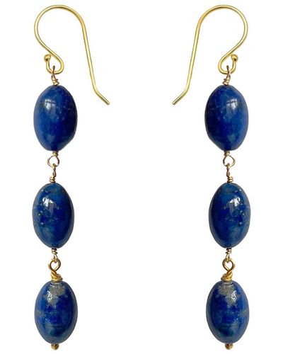 Mirabelle Drop Lapis Lazuli Earrings - Blue