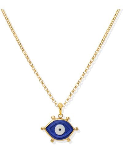 Vintouch Italy Evil Eye Gold-plated Necklace - Blue