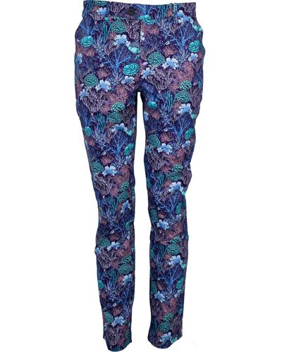 lords of harlech Jack Lux Coral Garden Trousers - Blue