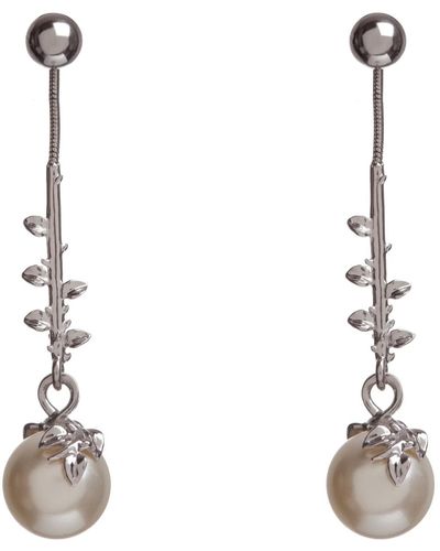 Kasun Ivory Pearl Drop Earrings - Metallic