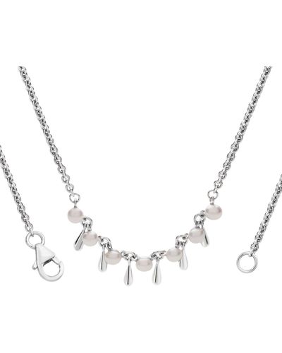 Lucy Quartermaine Royal Pearl Drop Necklace - Metallic