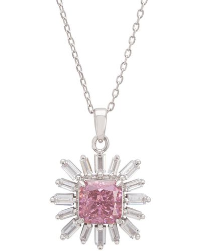 LÁTELITA London Daisy Flower Pendant Necklace Silver Pink Morganite